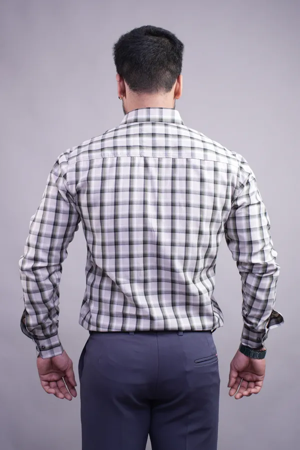 Checksque_Grey_Checked_Shirt_For_Men