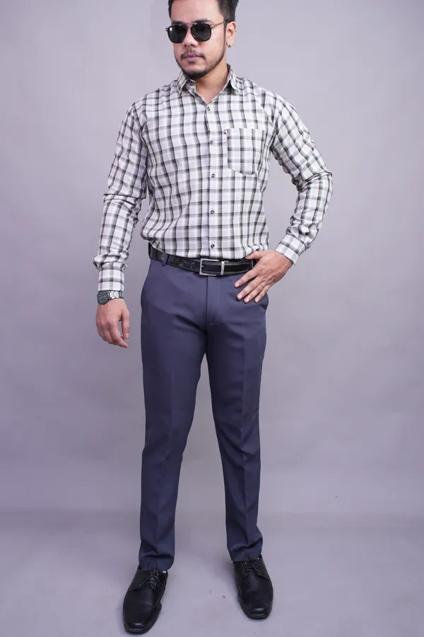 Checksque_Grey_Checked_Shirt_For_Men