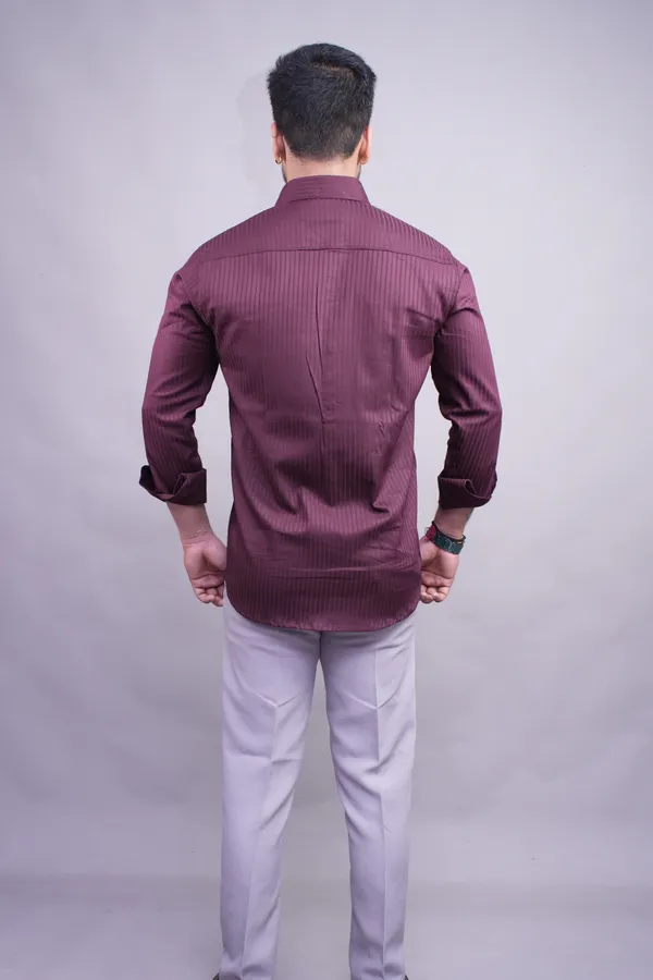 Wine_Striped_Shirt_For_Men