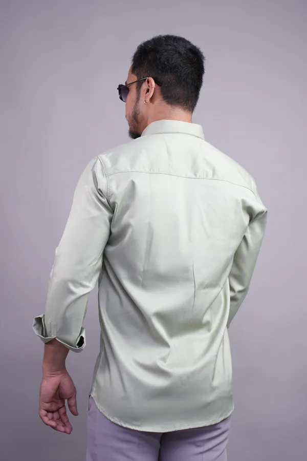 Light_Green_Mandarique_Blend_Shirt_For_Men