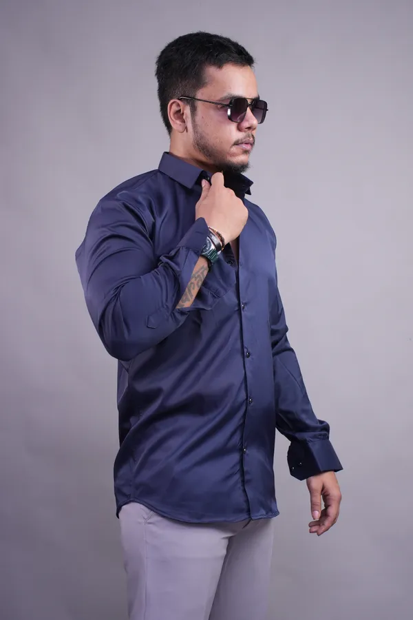 Navy_Blue_Satiny_Shirt_For_Men
