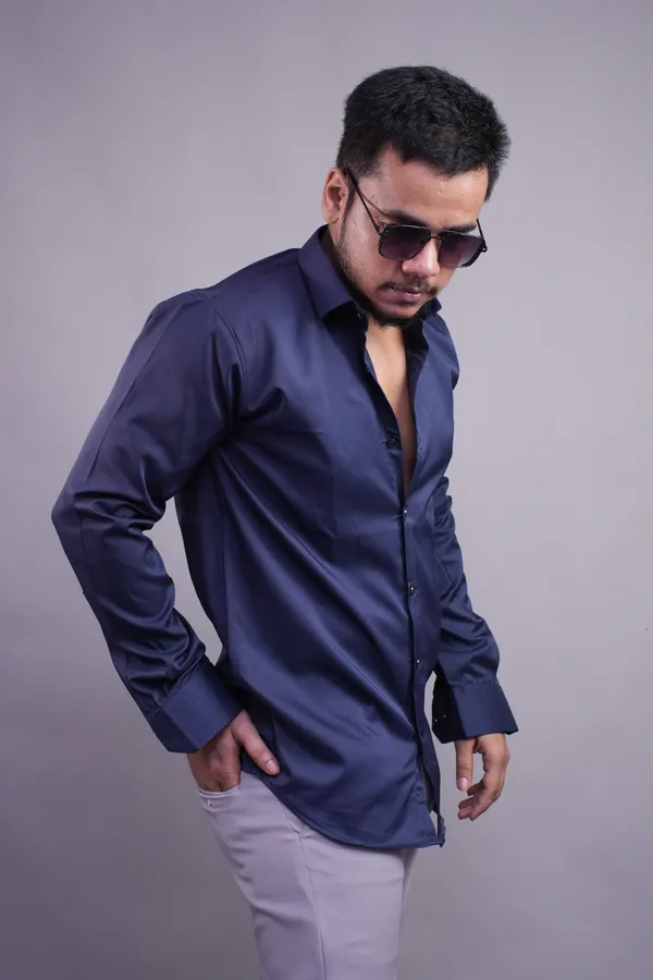 Navy_Blue_Satiny_Shirt_For_Men