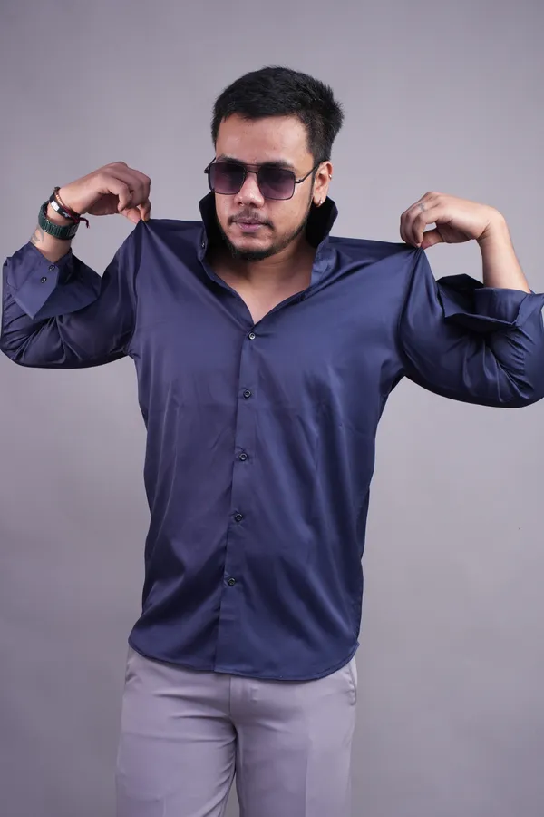 Navy_Blue_Satiny_Shirt_For_Men