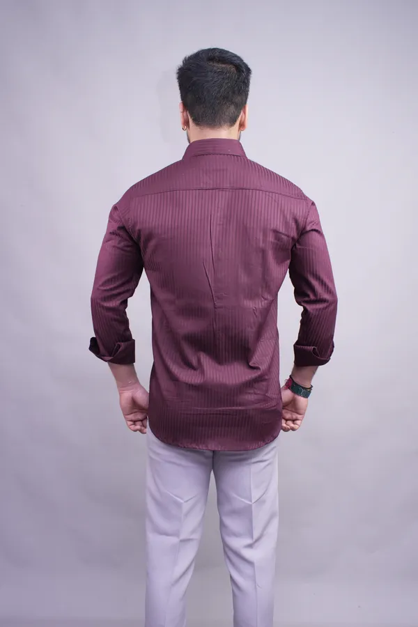 Wine_Striped_Linen_Shirt_For_Men