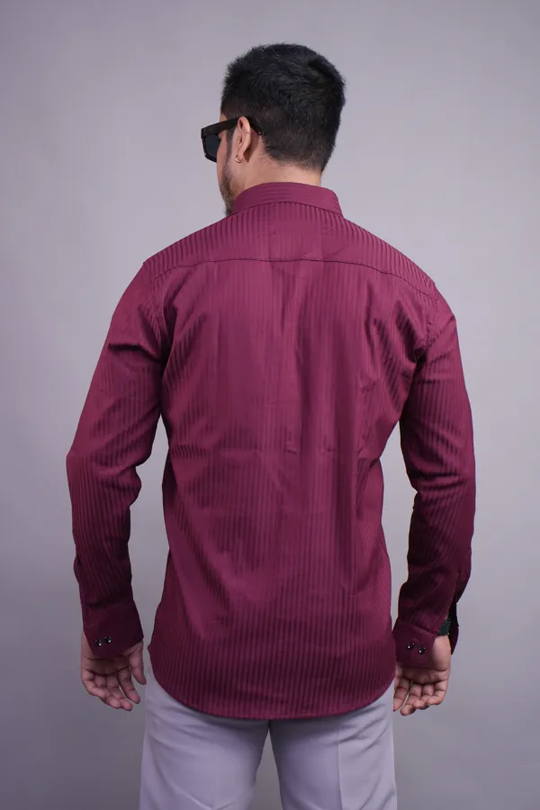 Mahroon_Classy_Striped_Shirt_For_Men