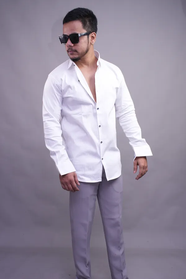 White_Classy_Striped_Shirt_For_Men