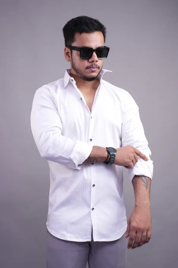White_Classy_Striped_Shirt_For_Men