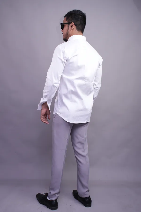 White_Classy_Striped_Shirt_For_Men