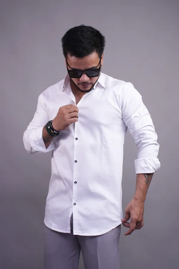 White_Classy_Striped_Shirt_For_Men