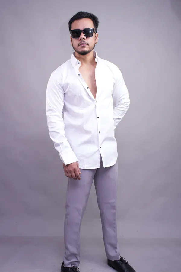 White_Classy_Striped_Shirt_For_Men