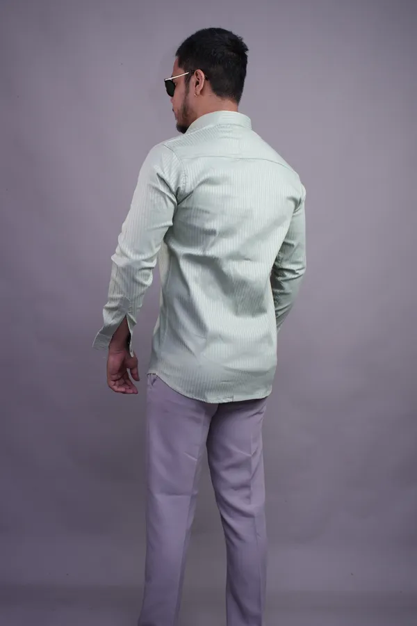 Pistachio_Green_Classy_Striped_Shirt_For_Men