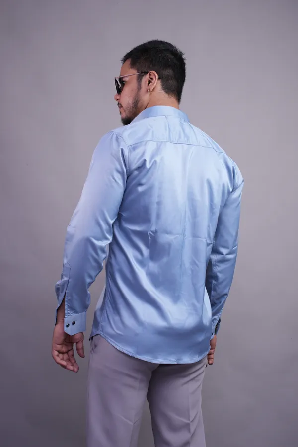 Cornflower_Mandarique_Linen_Blend_Shirt_For_Men
