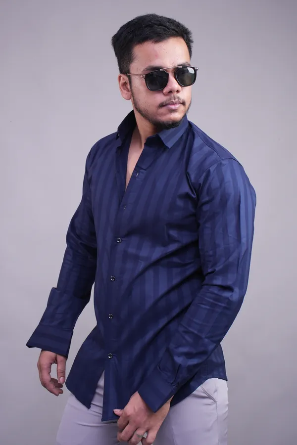 Navy_Line_Blue_Classy_Shirt_For_Men