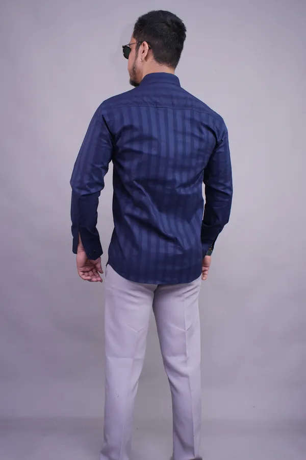 Navy_Line_Blue_Classy_Shirt_For_Men