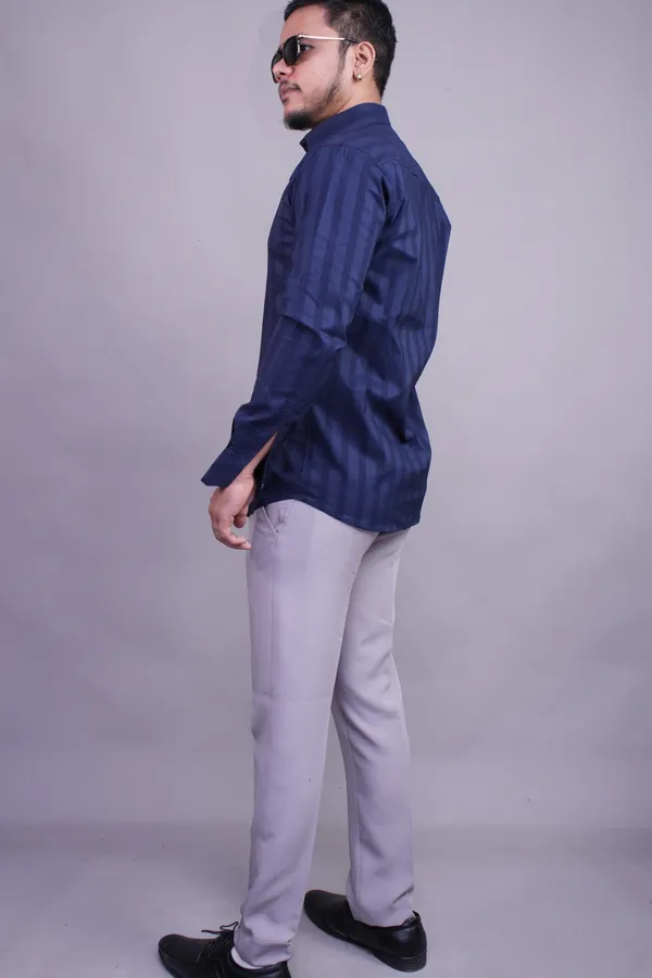 Navy_Line_Blue_Classy_Shirt_For_Men