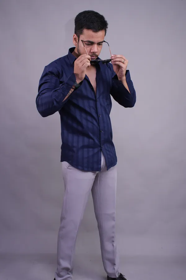 Navy_Line_Blue_Classy_Shirt_For_Men