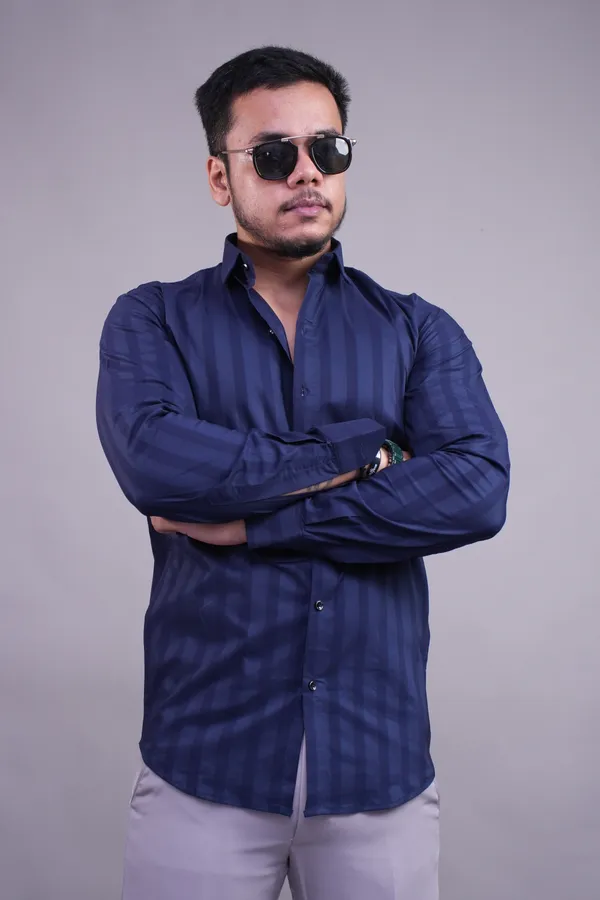 Navy_Line_Blue_Classy_Shirt_For_Men