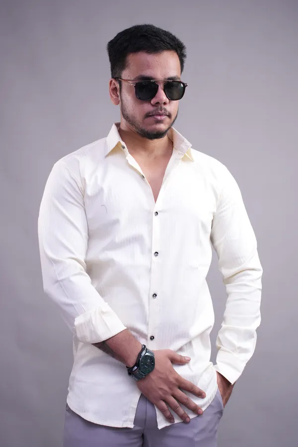 Yellow_Blonde_Striped_Shirt_For_Men