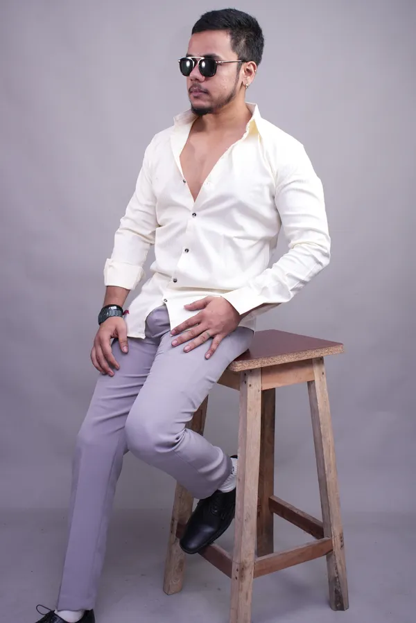 Yellow_Blonde_Striped_Shirt_For_Men