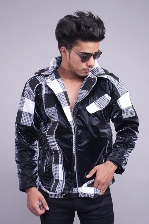 Black_Bold_Checkered_Black_Streetwear_Jacket_For_Men