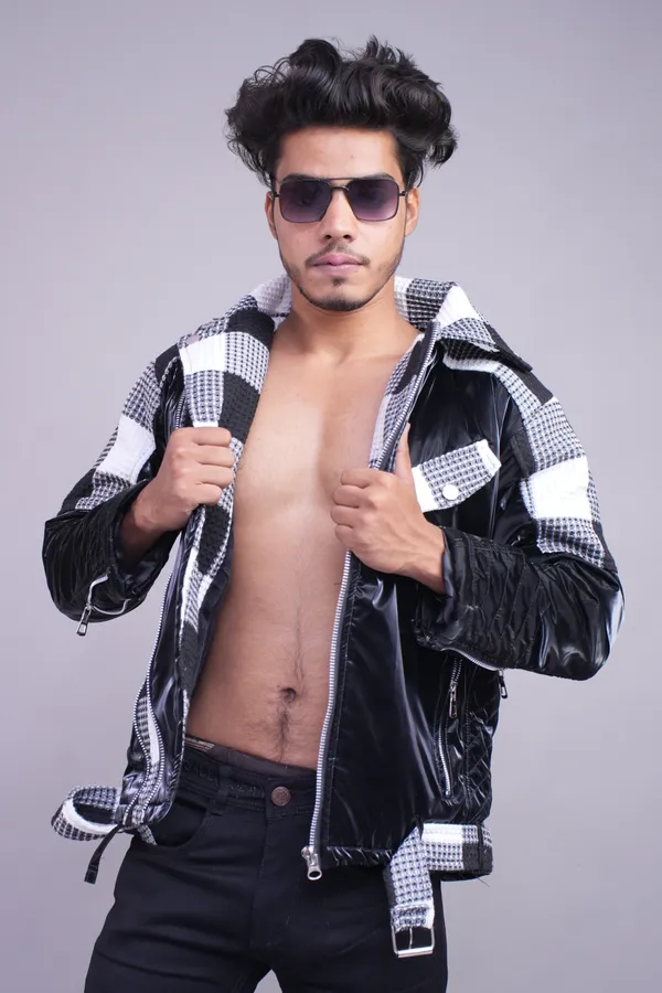 Black_Bold_Checkered_Black_Streetwear_Jacket_For_Men