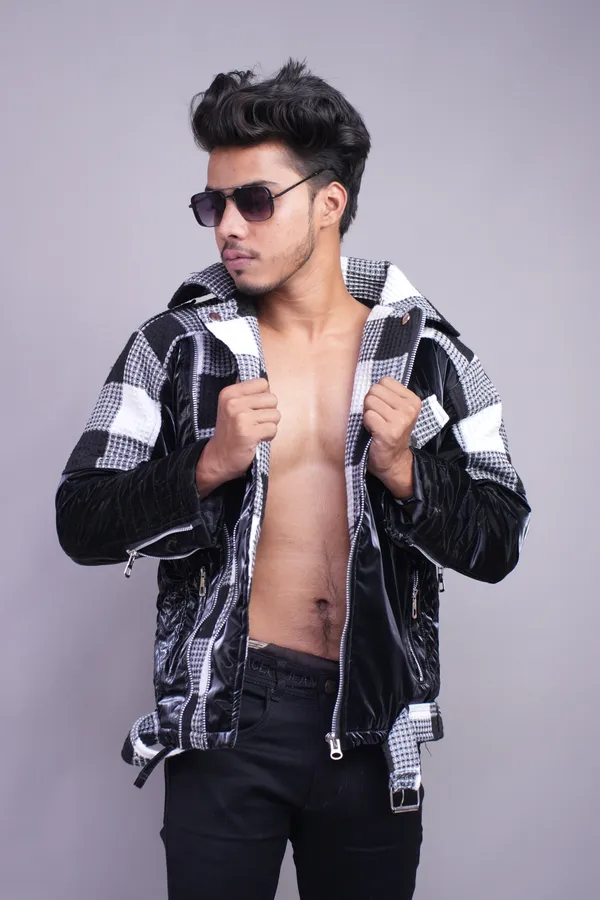 Black_Bold_Checkered_Black_Streetwear_Jacket_For_Men