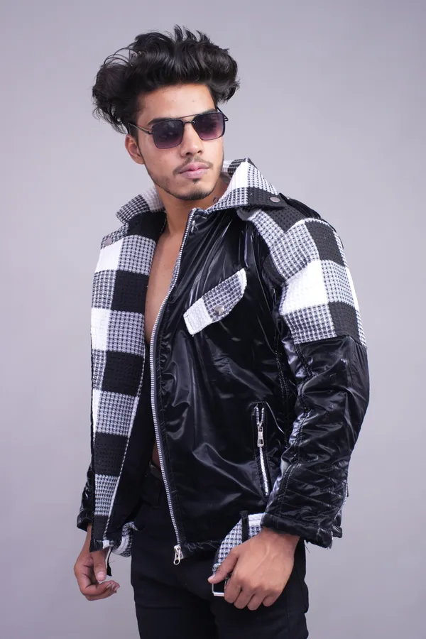 Black_Bold_Checkered_Black_Streetwear_Jacket_For_Men