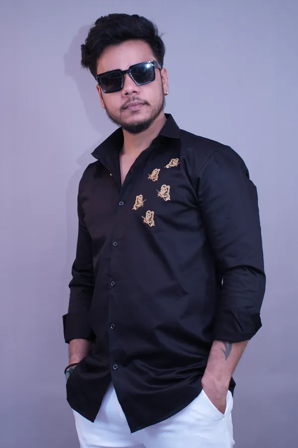 Ash_Black_Party_Wear_Butterfly_Shirt_For_Men