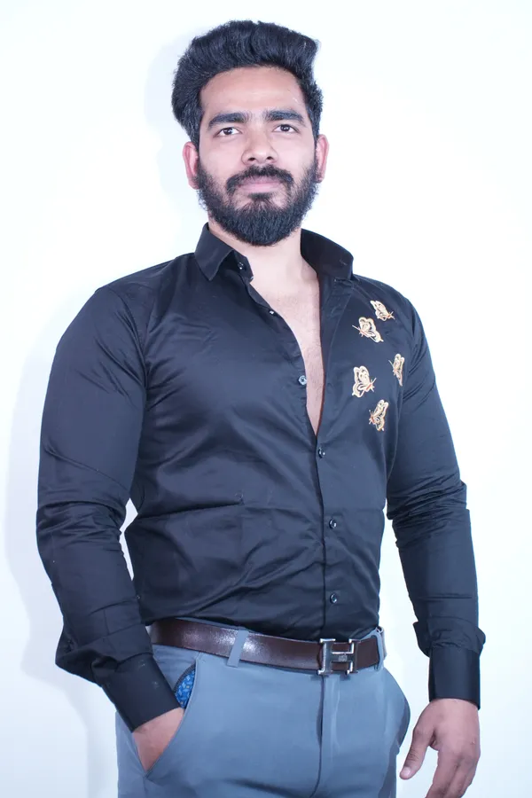 Ash_Black_Party_Wear_Butterfly_Shirt_For_Men