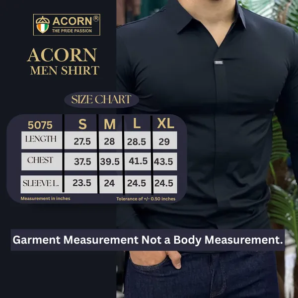 Acorn_Black_Premium_Men's_Slim_Korean_Fit_Stretch_Hybrid_Shirt