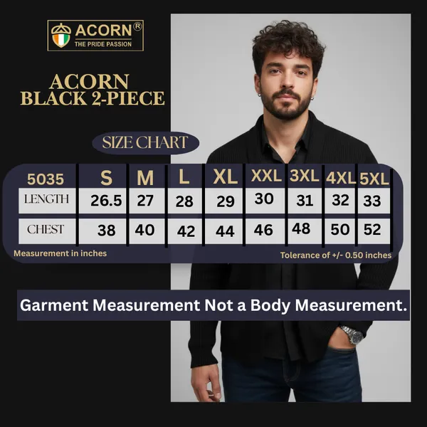 Acorn_Black_Men_Stylish_Korean_Mock_2_Piece_Shirt_with_Blazer