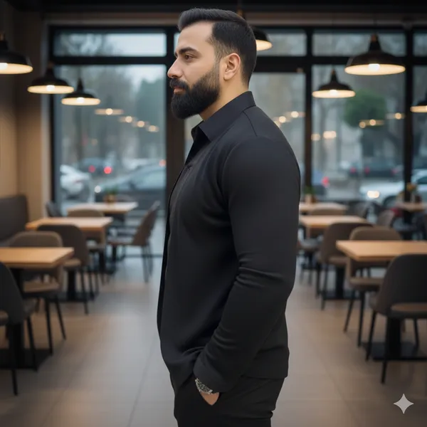 Acorn_Black_Men_Stylish_Korean_Mock_2_Piece_Shirt_with_Blazer