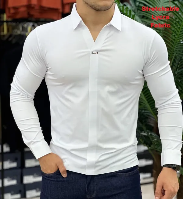 Acorn_White_Premium_Mens_Slim_Korean_Fit_Stretch_Hybrid_Shirt