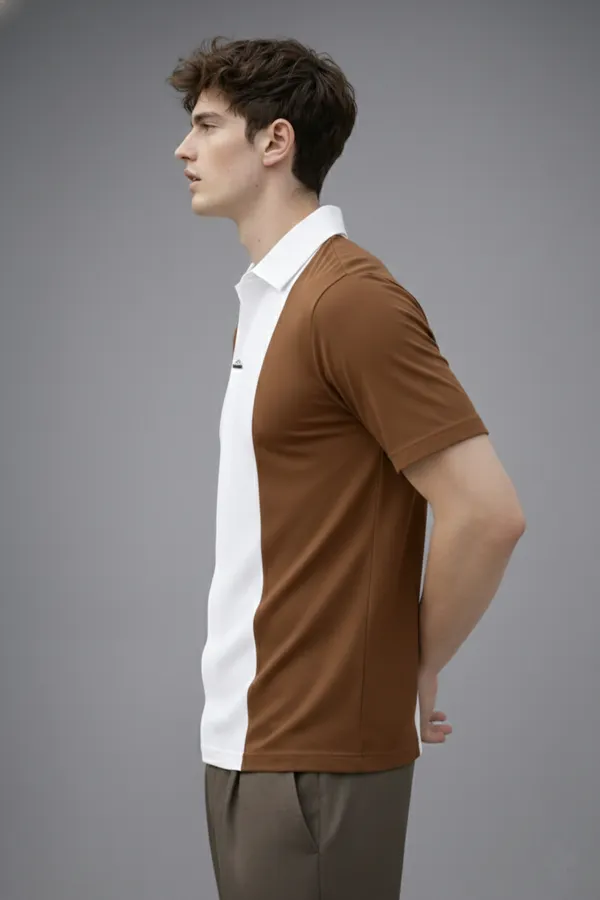 Acorn_Camel_&_White_Korean_Stylish_Monolith_Panel_Polo