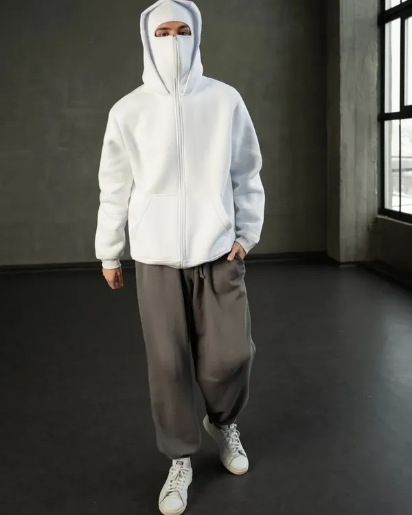Acorn_Covert_Korean_White_Hooded_Zip_Jacket