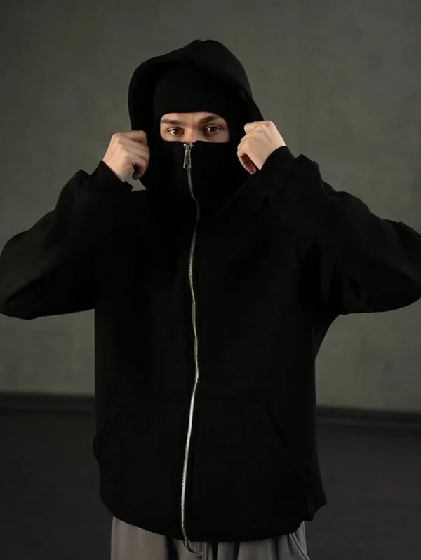Acorn_Black_Covert_Korean_Light_Weight_Zip_Hoodie