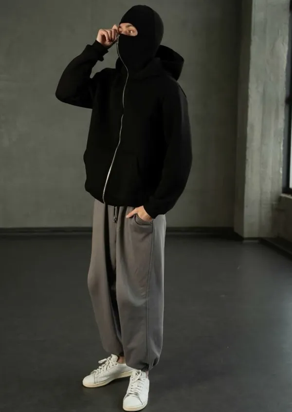 Acorn_Black_Covert_Korean_Light_Weight_Zip_Hoodie
