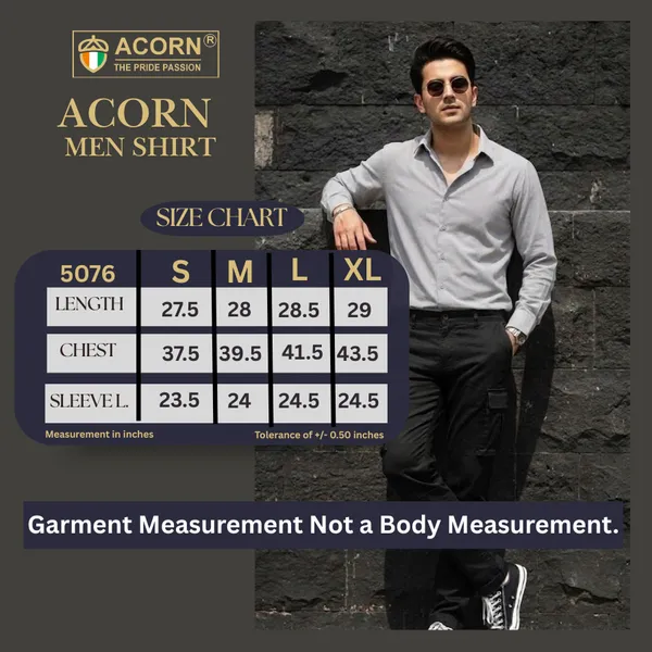 Acorn_Grey_Premium_Men's_Slim_Korean_Fit_Cotton_Shirt