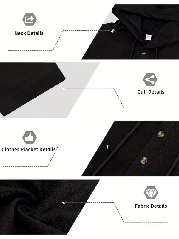 Acorn_Black_Hooded_Men's_Korean_Cotton_Blend_Suit,_Comfortable/Breathable_Fabric,Stylish_&_Relaxed_Fit,_Perfect_for_Mature_Men_Luxury