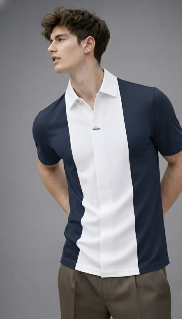 Acorn_Korean-Style_Dark_Navy_&_White_Monolith_Panel_Polo