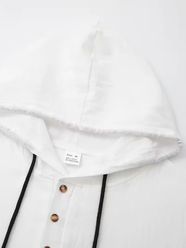 Acorn_White_Hooded_Men's_Korean_Cotton_Blend_Suit,_Comfortable/Breathable_Fabric,Stylish_&_Relaxed_Fit,_Perfect_for_Mature_Men_Luxury