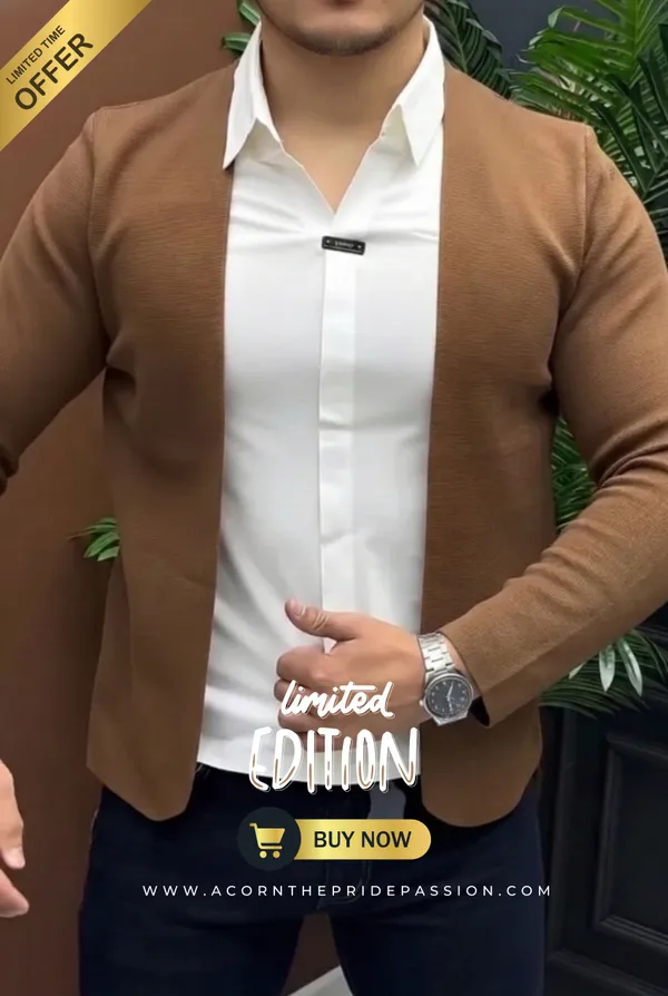 Men's_Casual_Summer_Korean_Layered_Look__Premium_Stretchable_2_piece_Shirt_Attach_Blazer_Combo