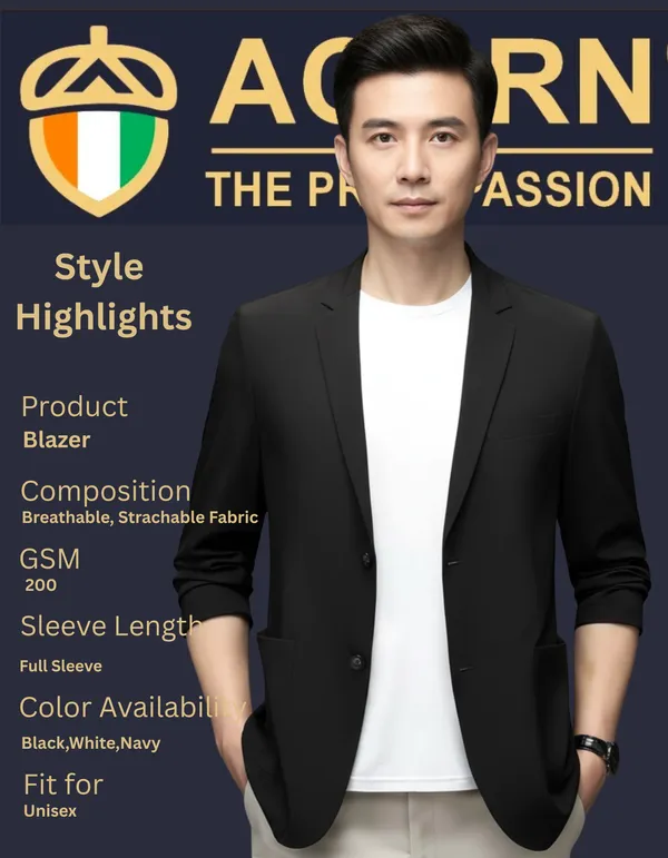 Acorn_Black-Unisex_Korean_Stretchable_Light_Weight_Travel_Blazer
