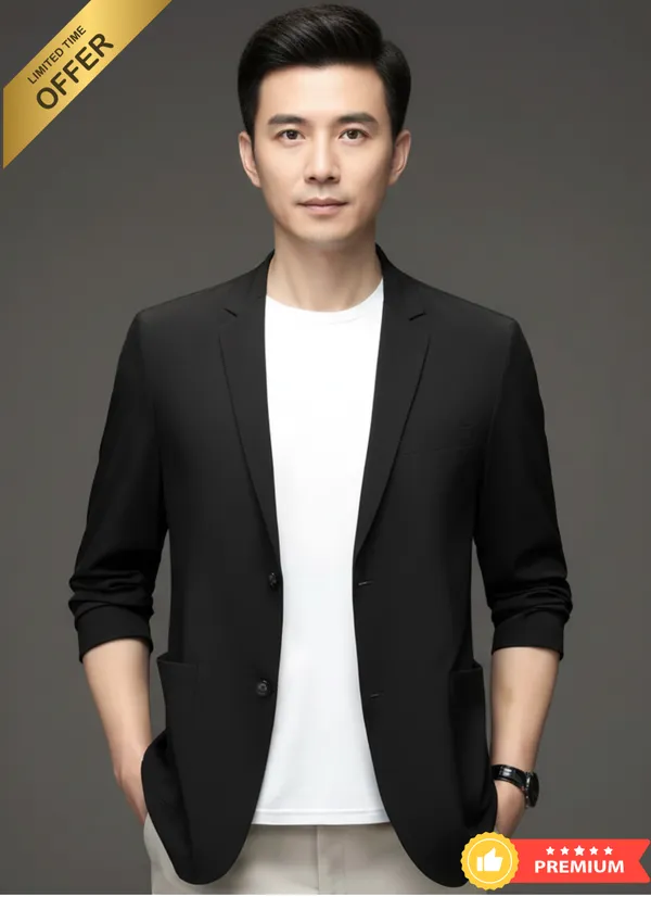 Acorn_Black-Unisex_Korean_Stretchable_Light_Weight_Travel_Blazer
