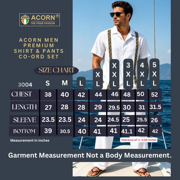 Acorn_Korean-Fit_White_Men's_Breathable_Shirt_&_Pants_Set