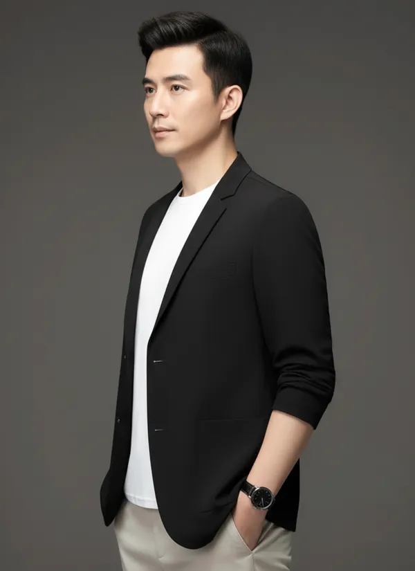 Acorn_Black-Unisex_Korean_Stretchable_Light_Weight_Travel_Blazer