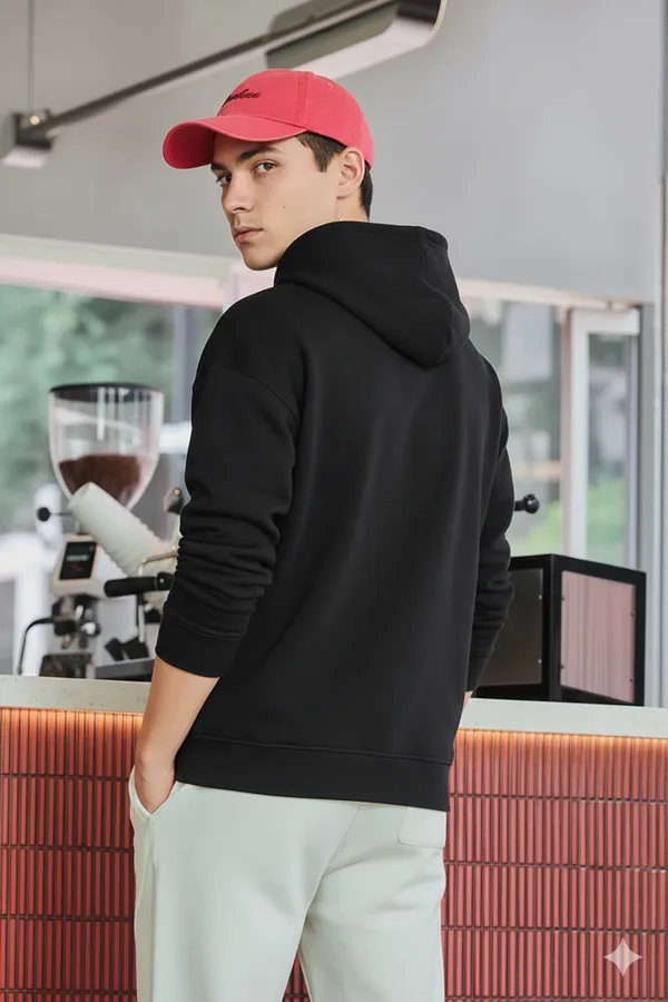 Acorn_Unisex_Black_Solid_Korean_Oversized_Hoodie