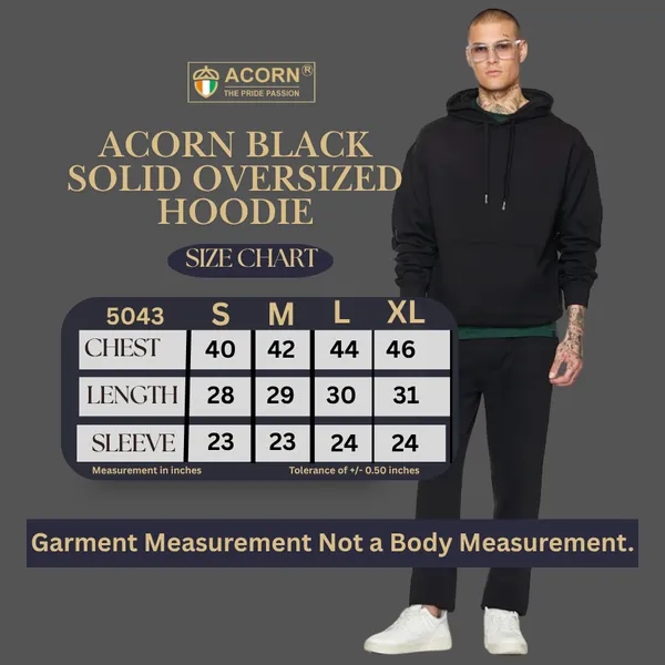 Acorn_Unisex_Black_Solid_Korean_Oversized_Hoodie