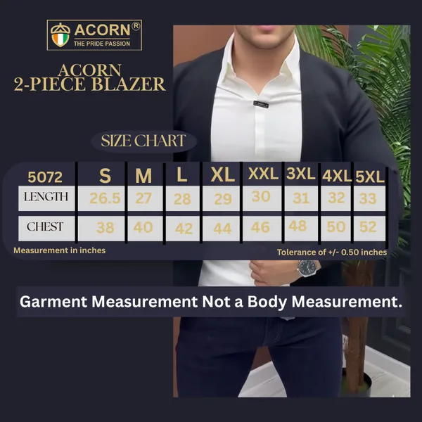 Acorn_All_season_Korean_Black_&_White_Men's_Premium_Stretchable_2_piece_Shirt_Attach_Blazer_Cambo