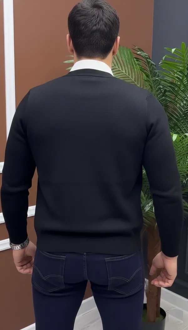 Acorn_All_season_Korean_Black_&_White_Men's_Premium_Stretchable_2_piece_Shirt_Attach_Blazer_Cambo
